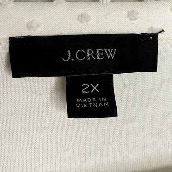 J. Crew Ivory Flutter-Sleeve Jersey T-shirt with Swiss Dot, 2X - Picture 6 of 8